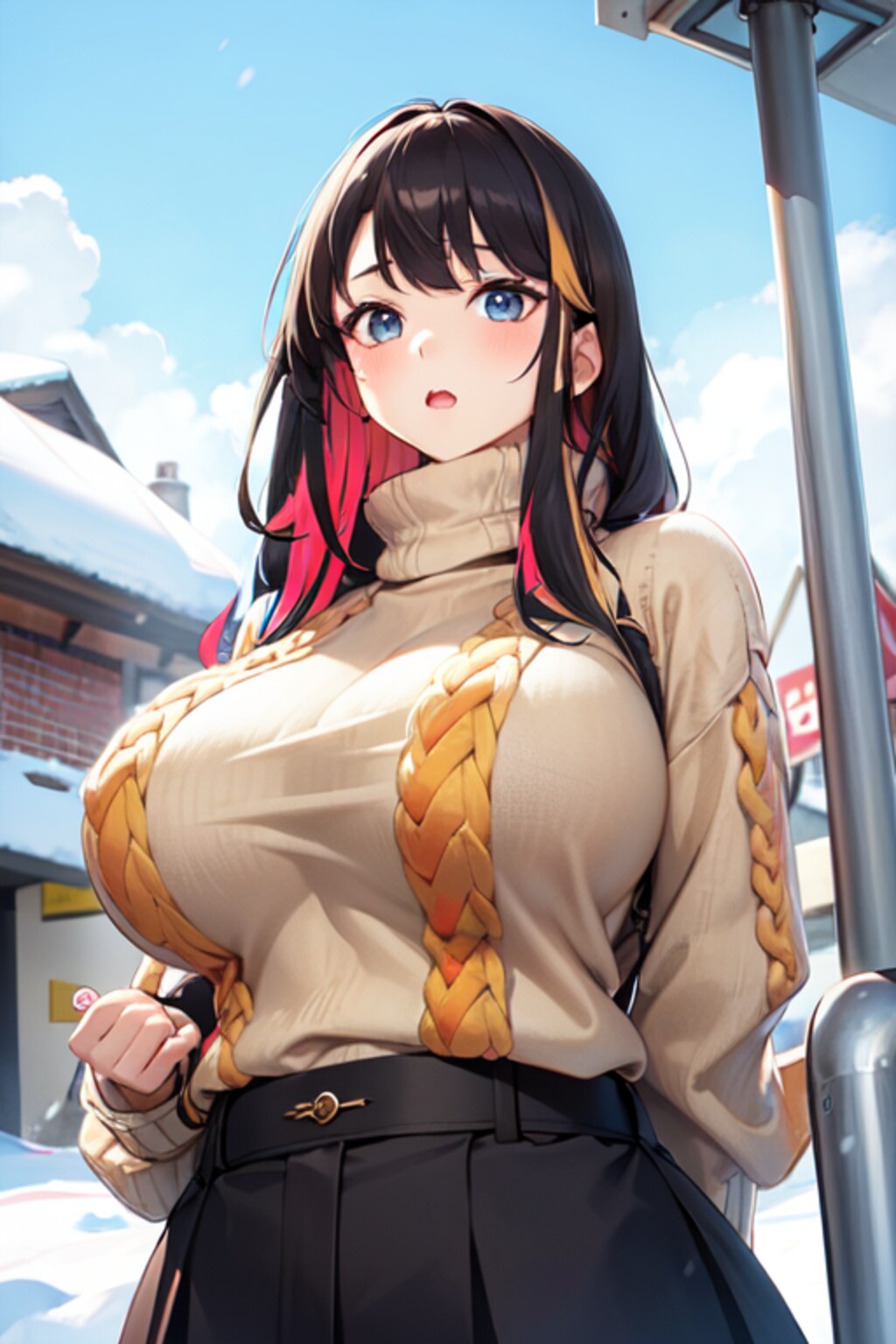 冬とニットと女のコ