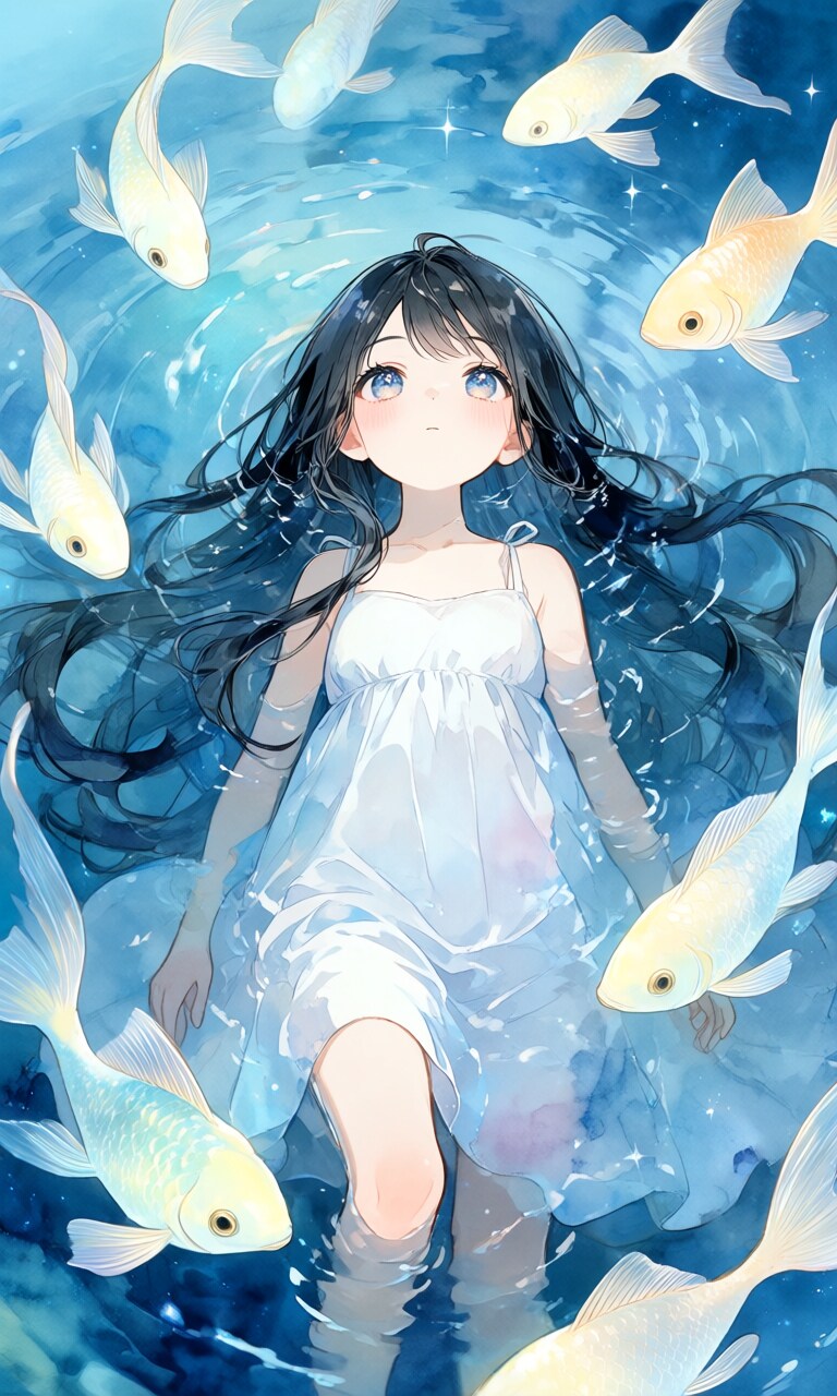 湖に浮かぶ少女 | の人気AIイラスト・グラビア