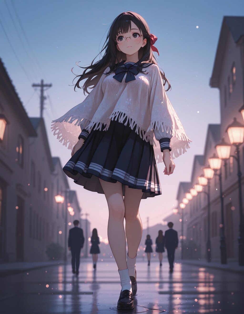 school uniform × poncho × 美少女 2/2