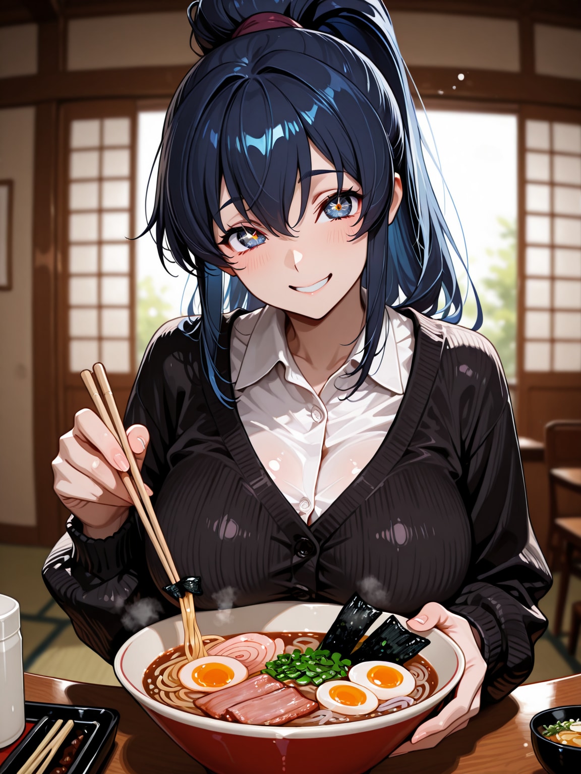 ラーメンを食べる光里 | の人気AIイラスト・グラビア