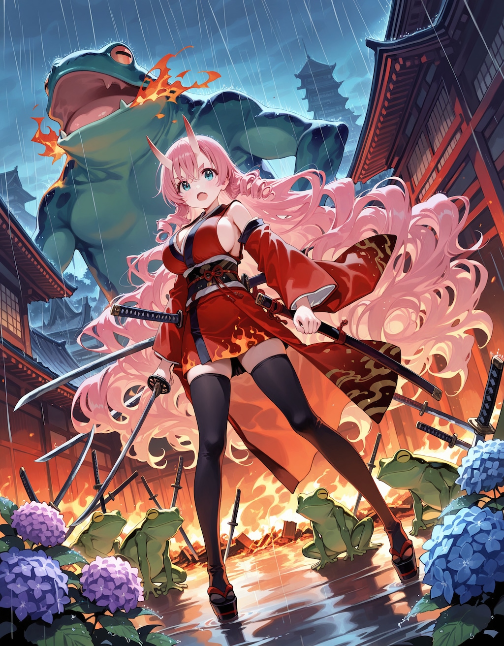 梅雨の鬼娘さん