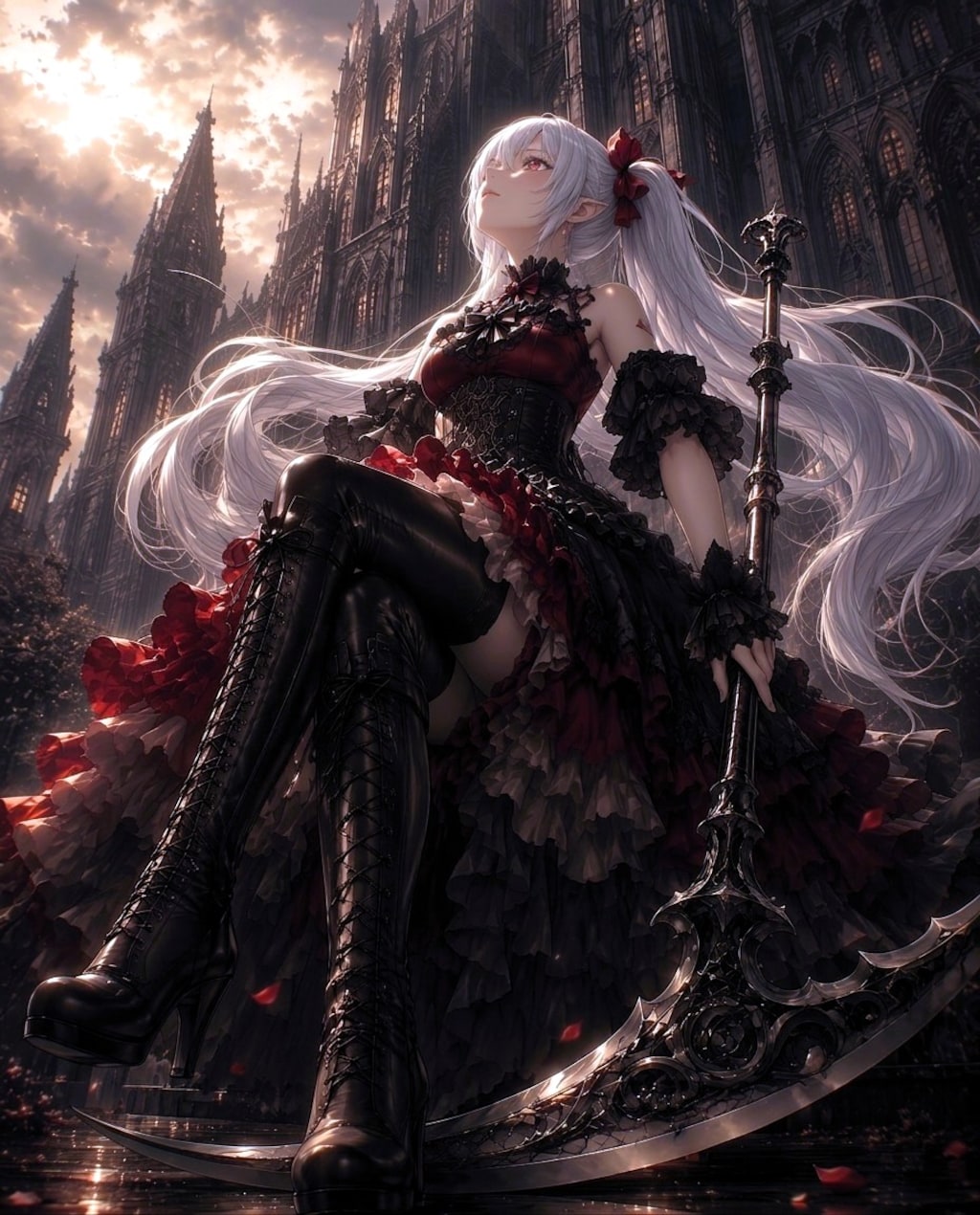 空を見上げる戦士