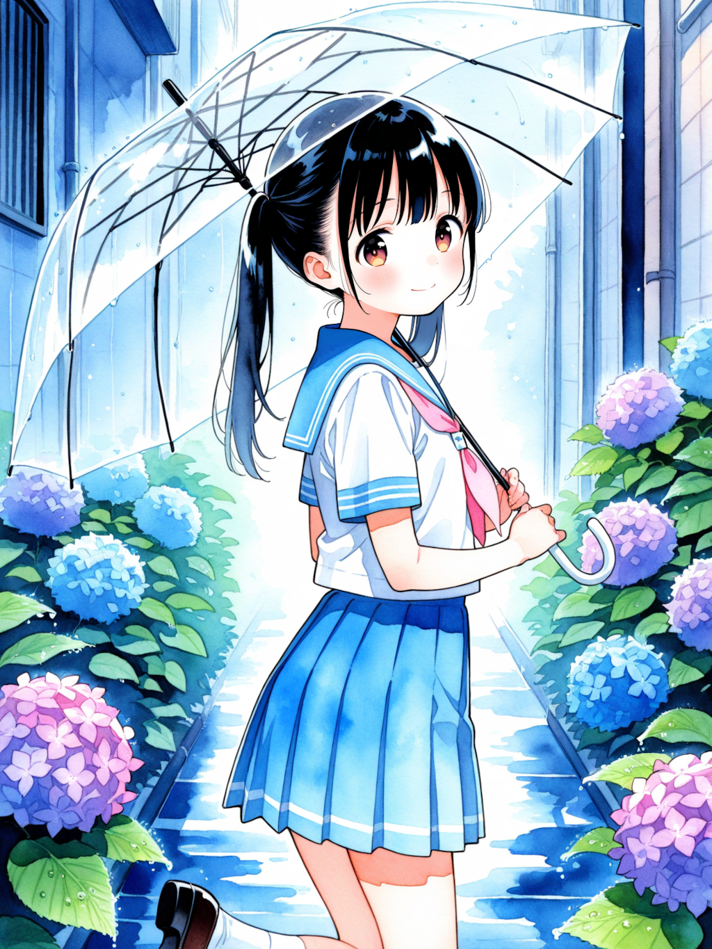 ビニール傘って視界が良いよね