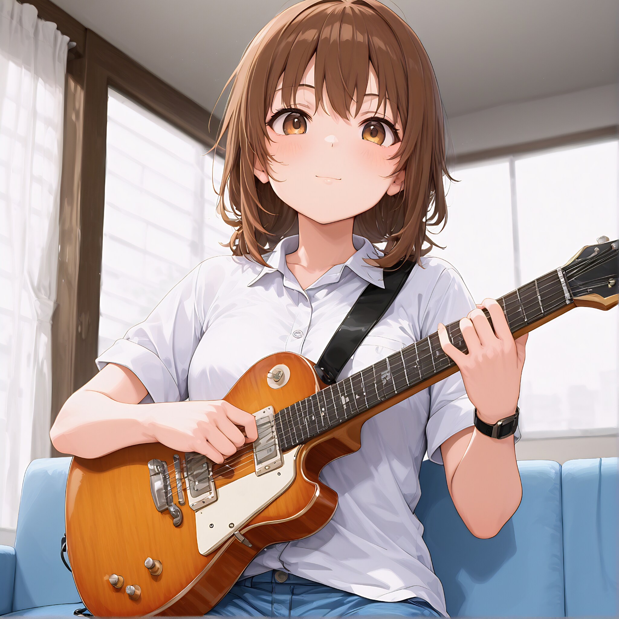 ギターを奏でる