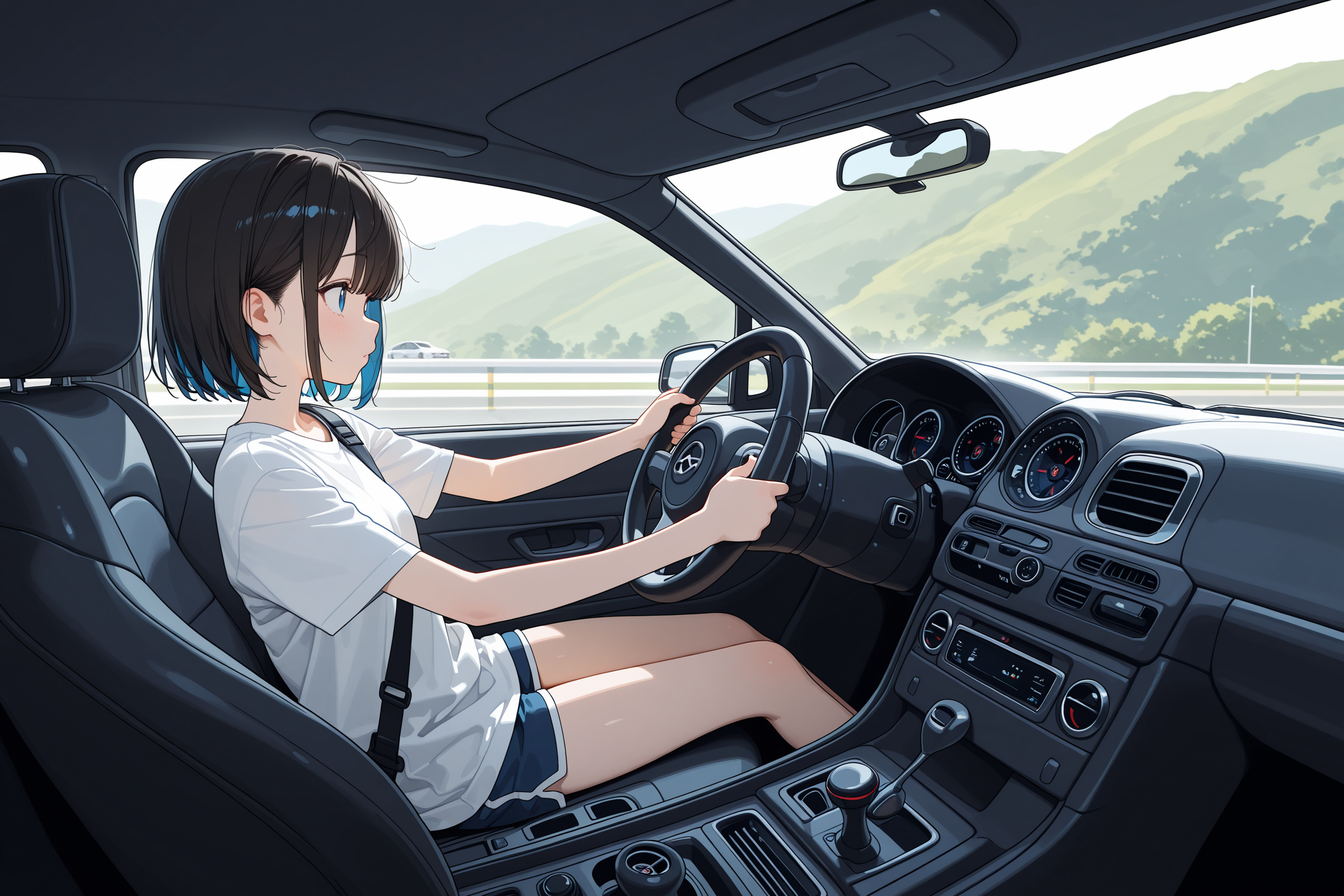 （純粋に）ドライブ中の女の子 | の人気AIイラスト・グラビア