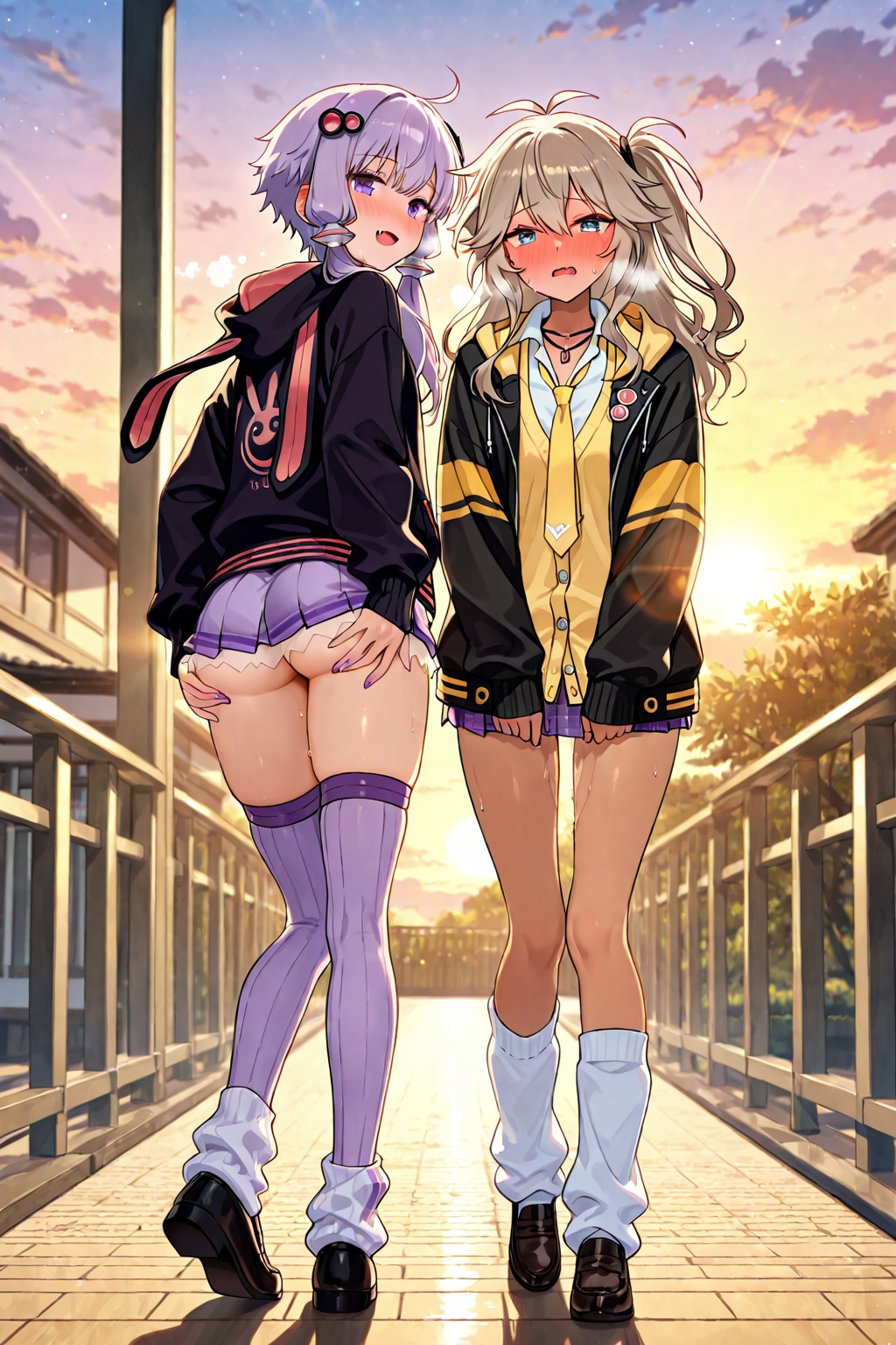 なぜか顔を赤くしているゆかりさんとつむぎちゃん