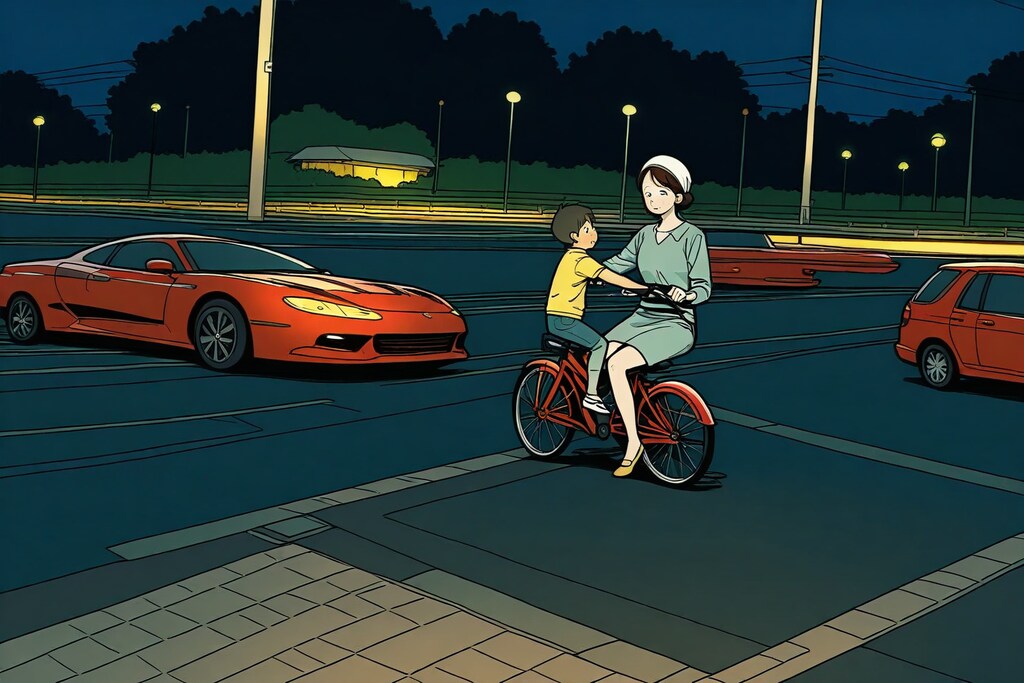 自転車に並走してくる車に遭遇