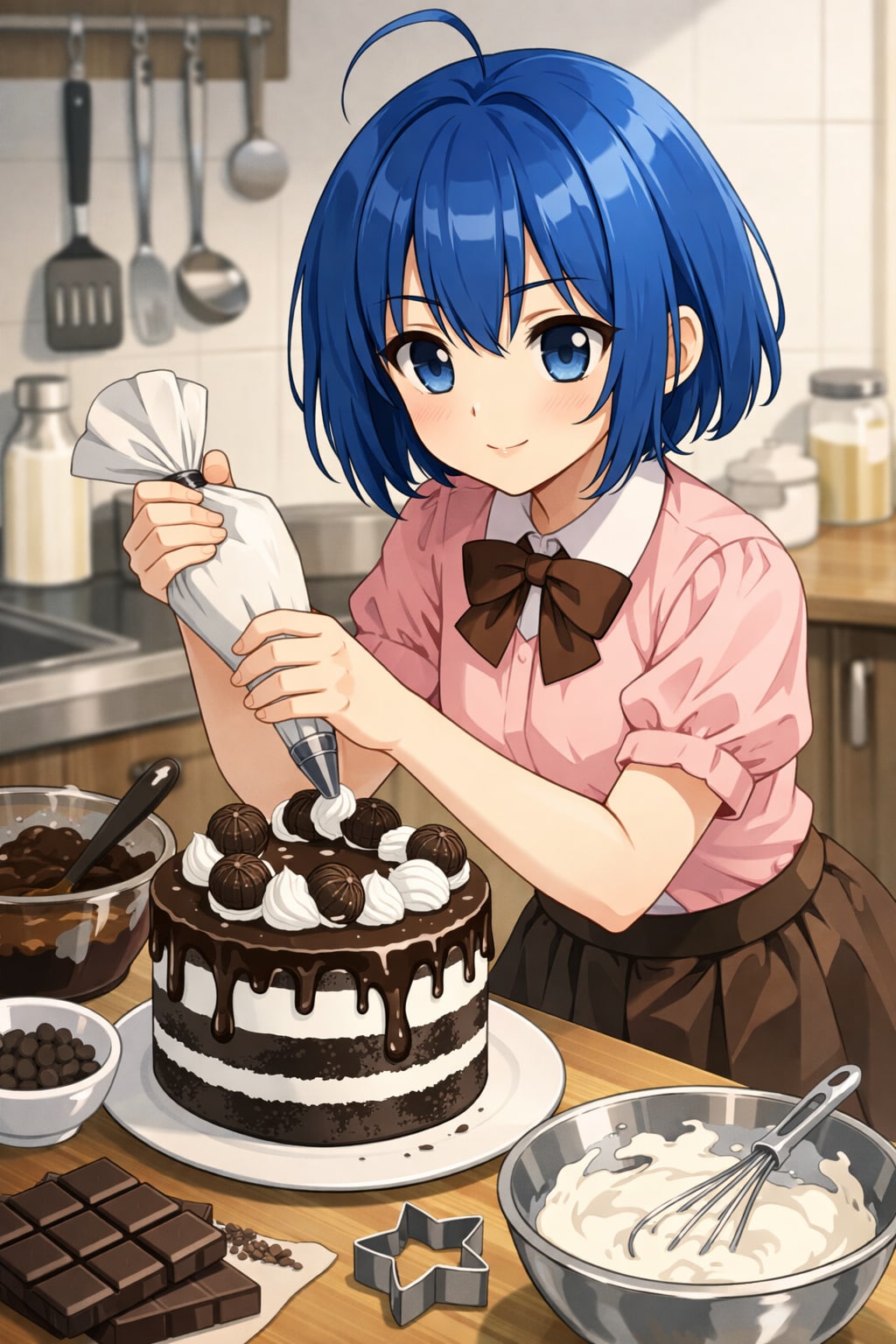 渾身のバレンタインチョコレートケーキを作る代理ちゃん