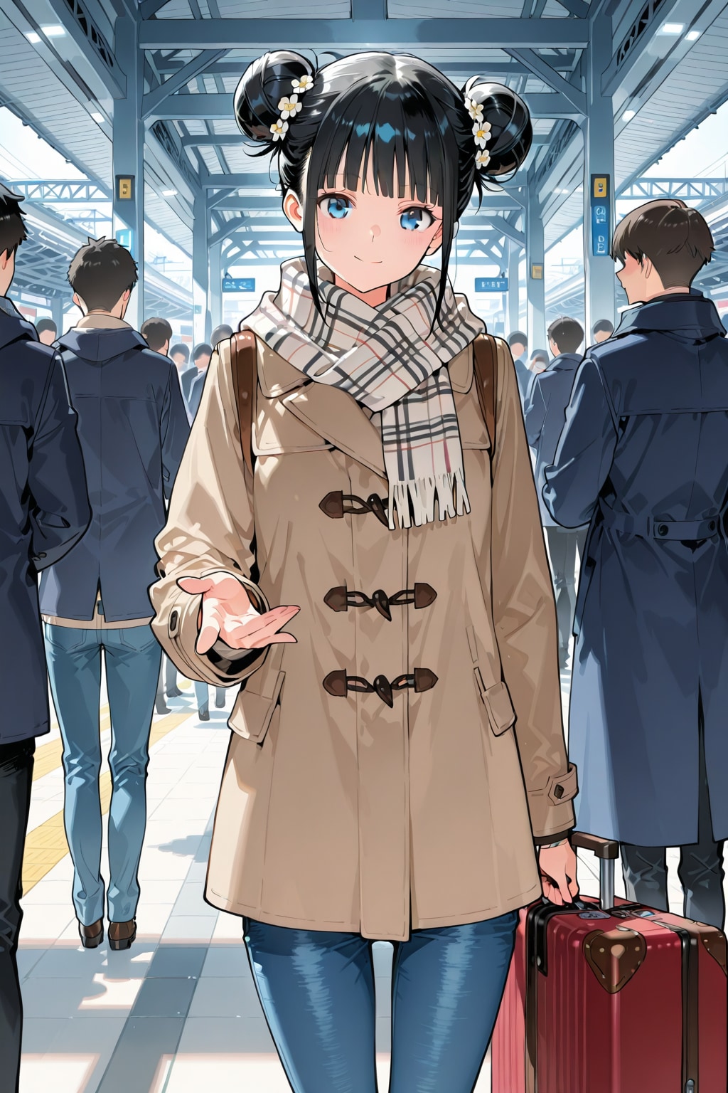 おだんごちゃん🍡✨と帰省🚅💨　1/4 | の人気AIイラスト・グラビア