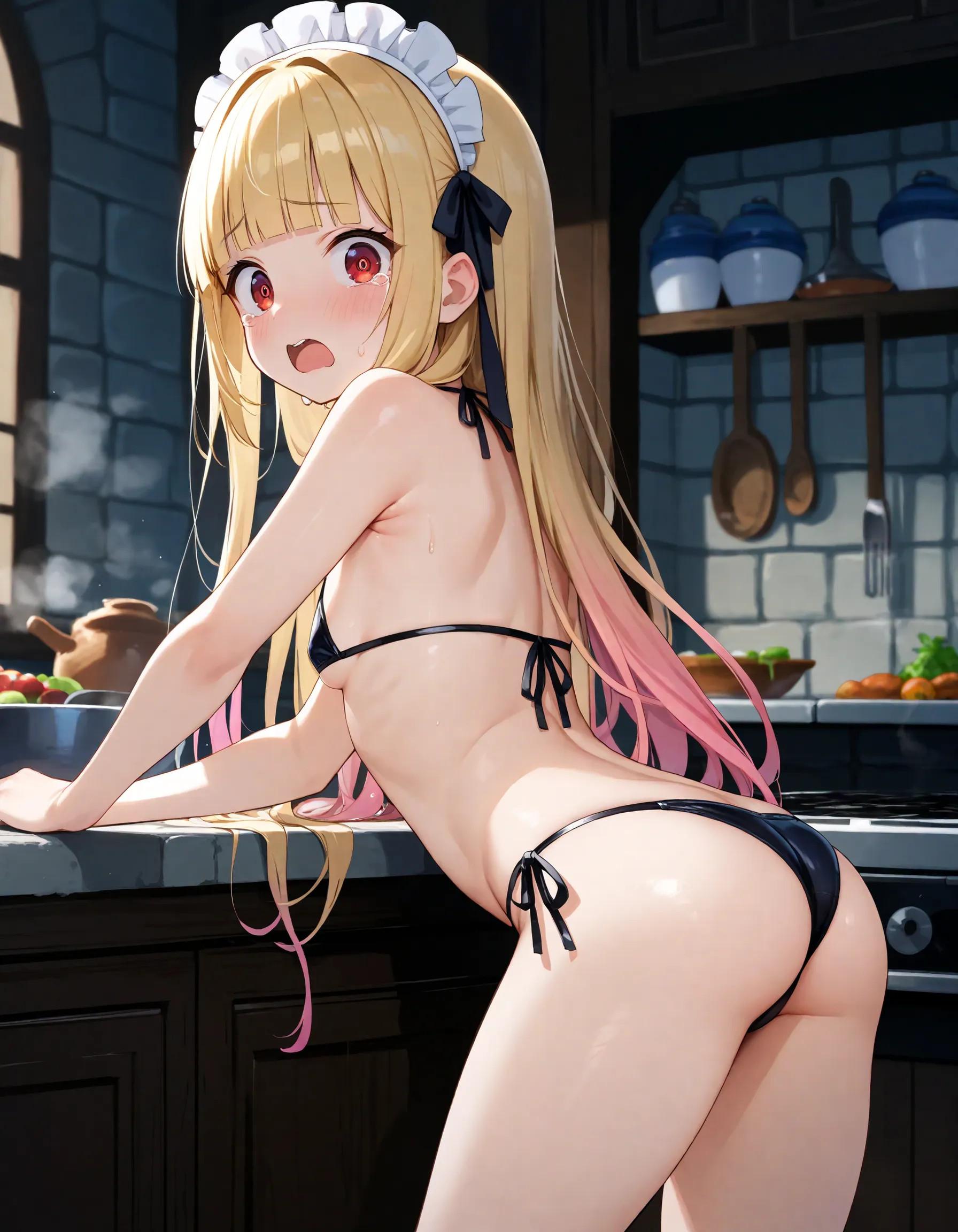 ふぇぇ　熱くてお料理できませんー