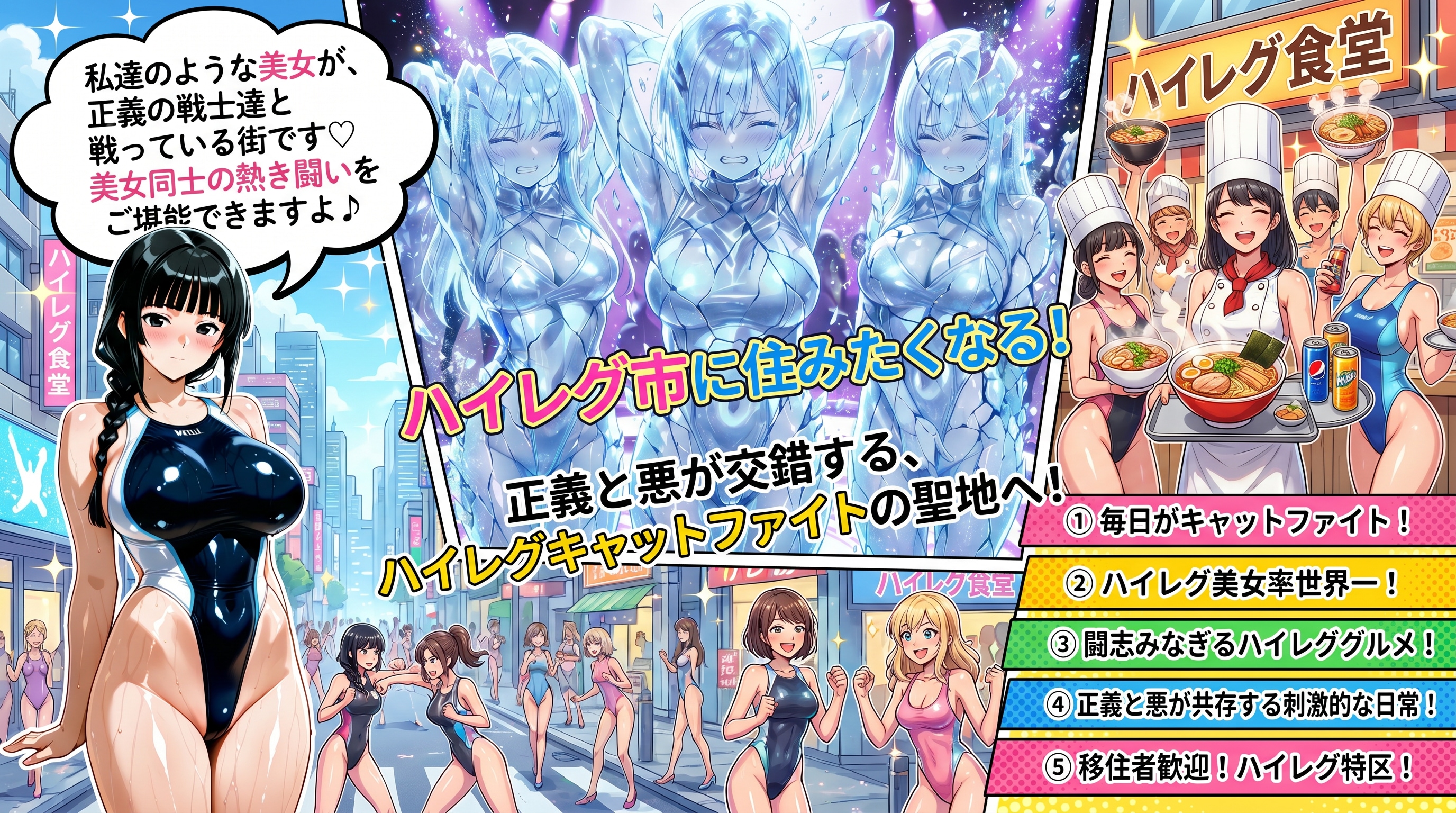 悪のハイレグ美少女達の消滅シーンに遭遇できる街😍💕それが○○県の這威烈具（ハイレグ）市♪・・（もちろん💦架空都市ですｗｗ）