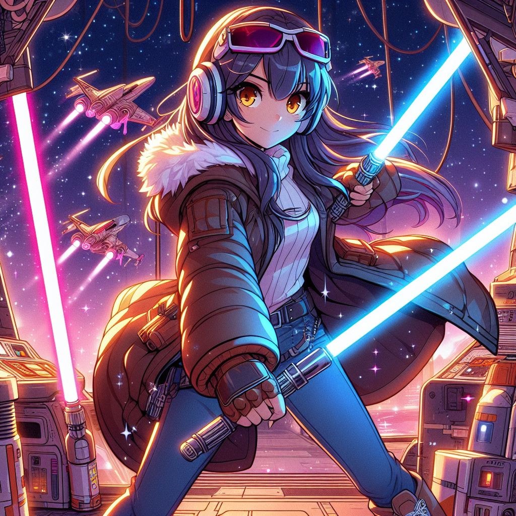 ライトセーバーを持った女の子（その2）