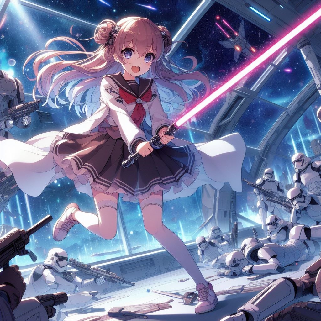 ライトセーバーを持った女の子（その2）