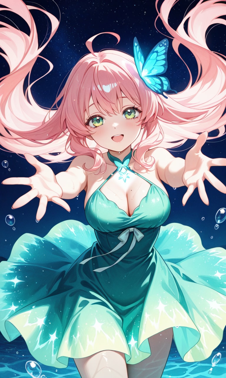 深い海の中のこまちゃん