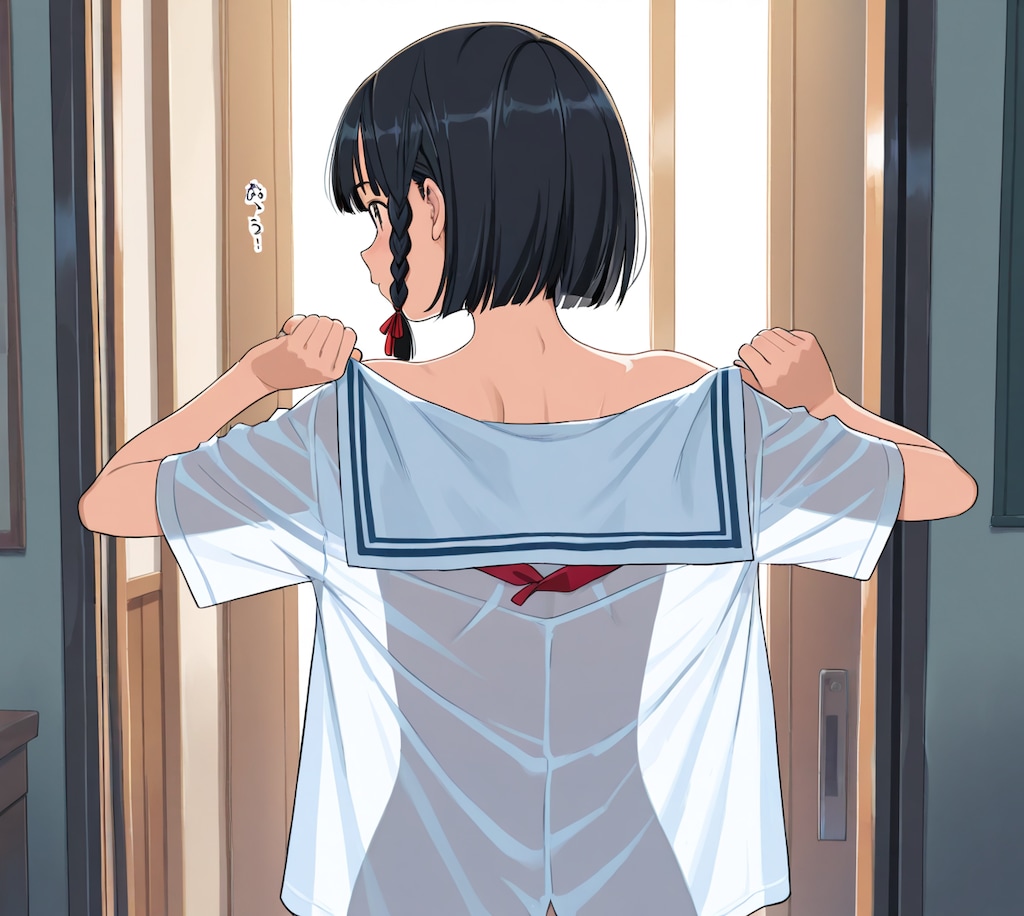 制服(涼宮 葵)の学校特別身体測定の日を記録　成長中の裸をすべて　製品版は64枚