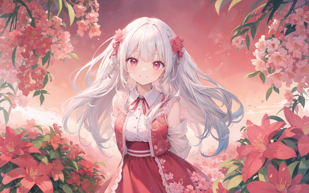 レンゲツツジとマジックアワーの空