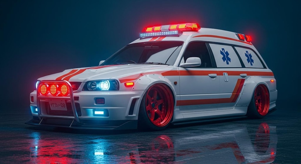 スカイラインワゴン救急車のドリ車　R34