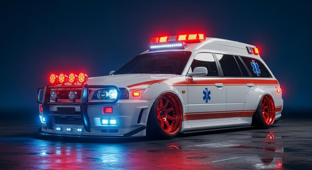 スカイラインワゴン救急車のドリ車　R34