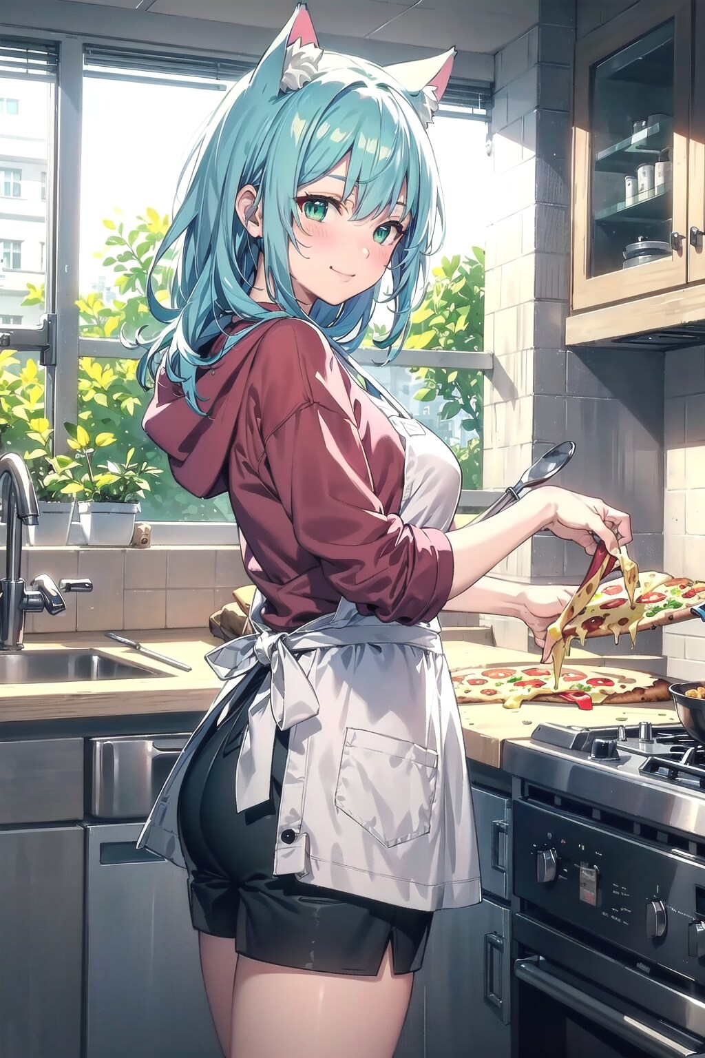 朝からピザ焼いちゃいました🍕🐱✨