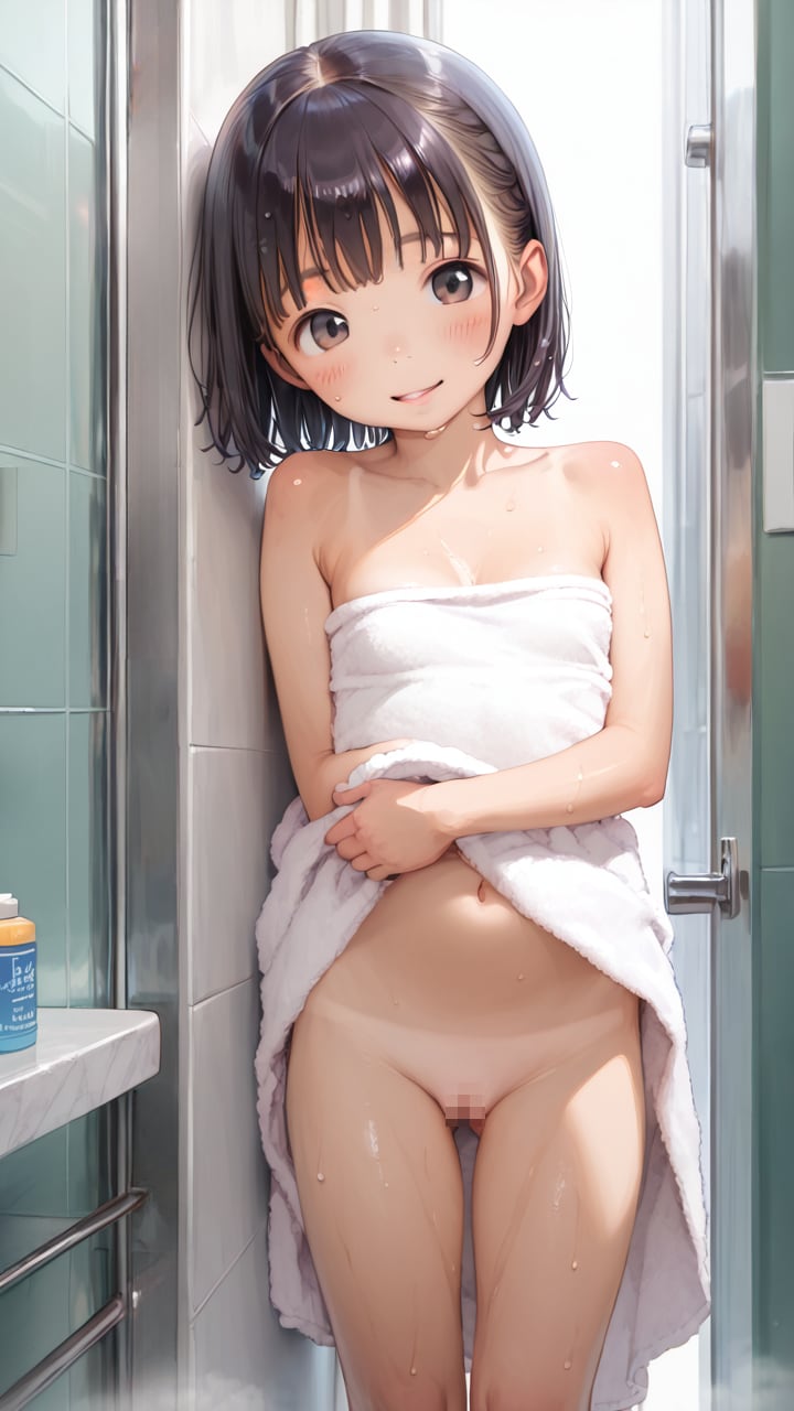 【サンプル】お風呂上りの〇リJ〇ちゃんたちがお〇んこチラ見せ（6枚）