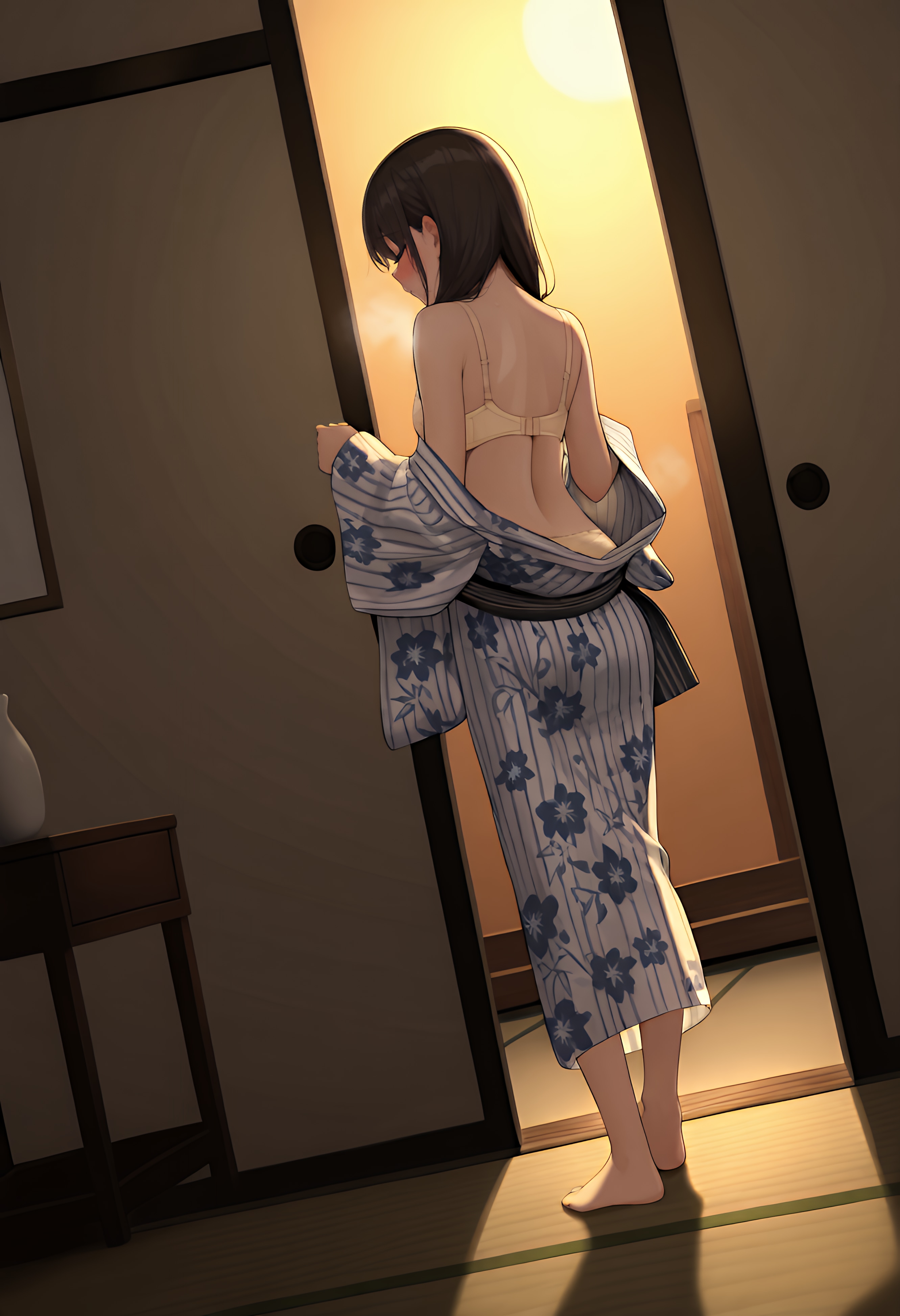 旅館にて