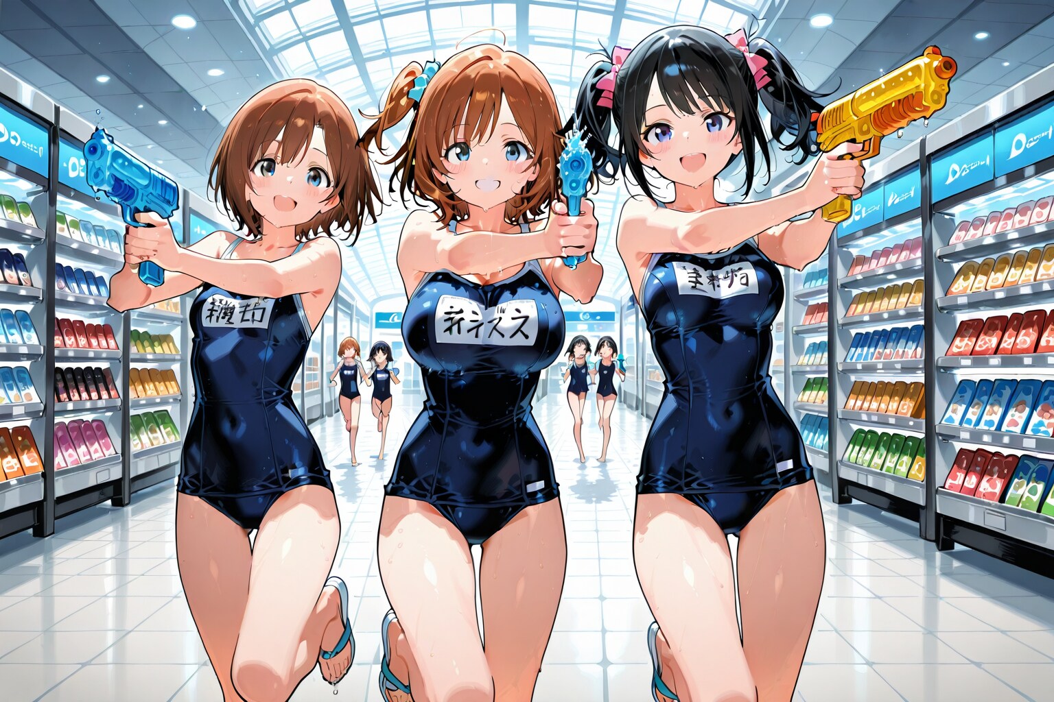 私たちは、スク水強盗団よ❤