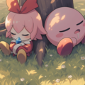 V4フル版　カービィ　リボンちゃん　木の下でスヤスヤ 9枚目