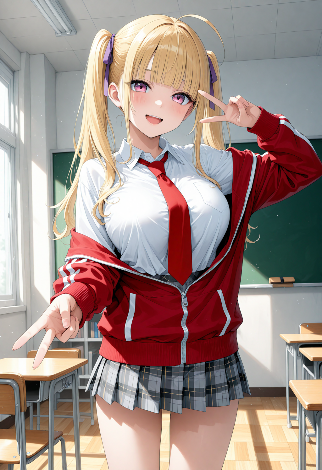 金髪ツインテJK