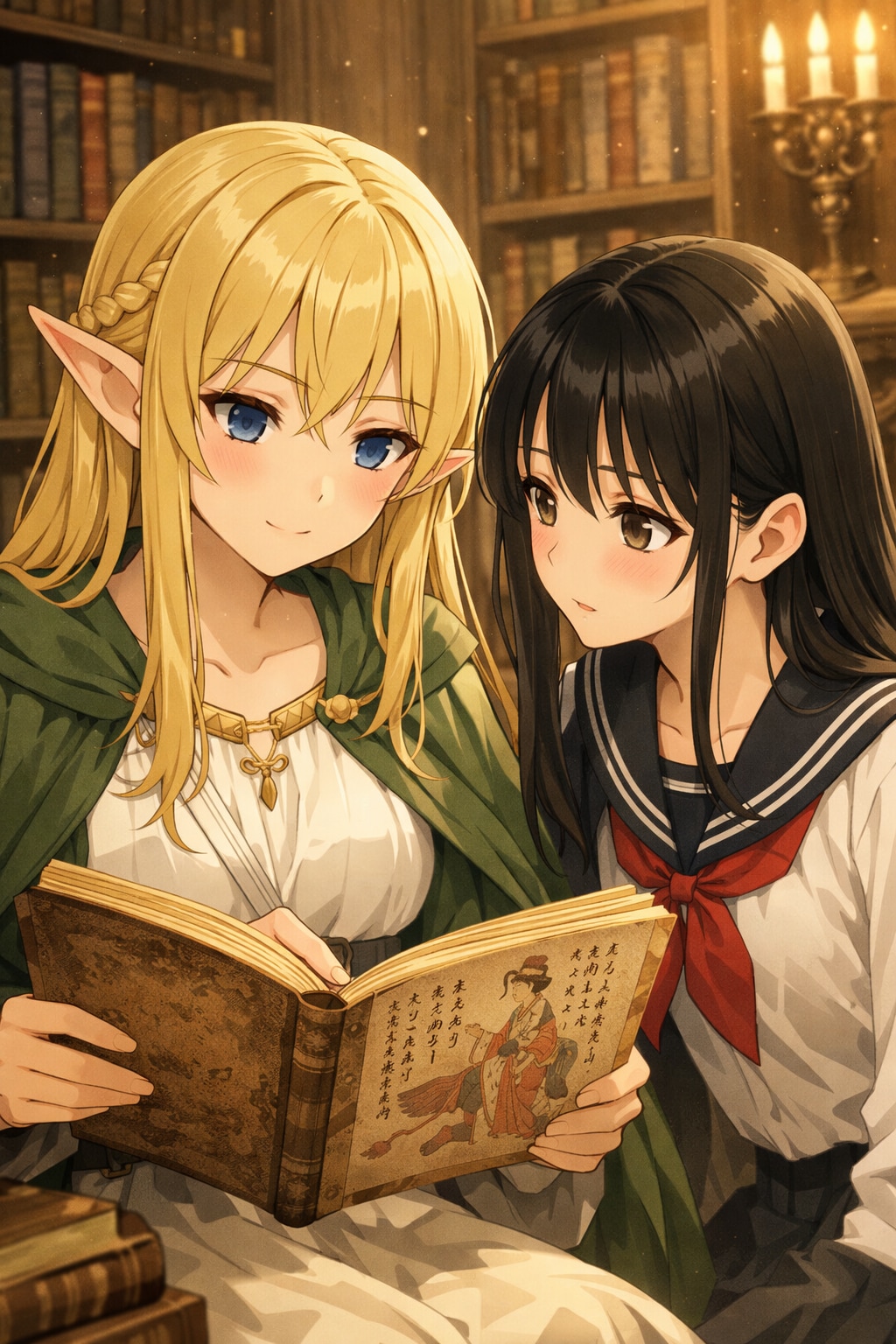 あ、ちょっとHな本だ……。（世界文化デー　02） | の人気AIイラスト・グラビア