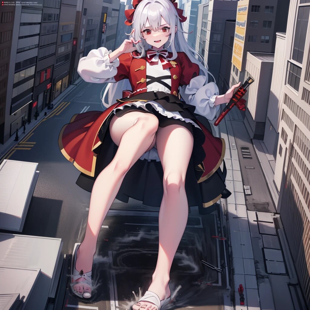 ガリバー娘ビーサンで滑る！