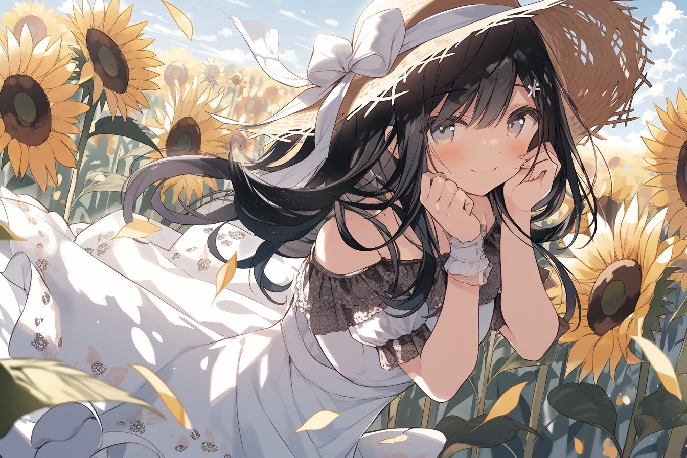 夏・向日葵・少女