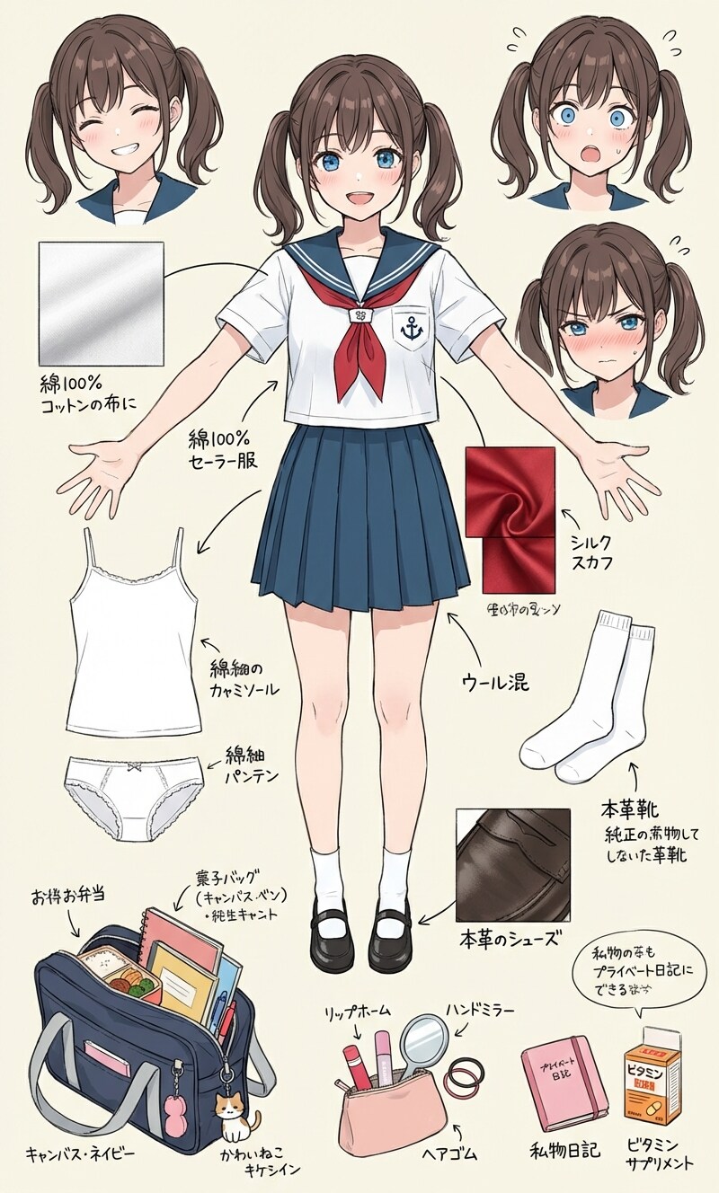 清水智江(うちの娘)のキャラクターシート【セーラー服Edition】