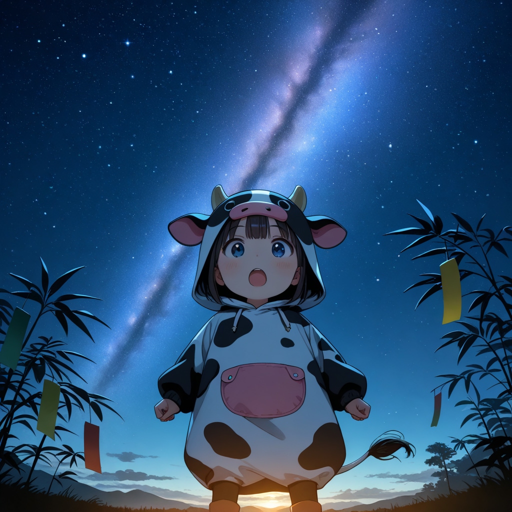 織姫がやりたかったのに牛車役に選ばれてしまった女の子