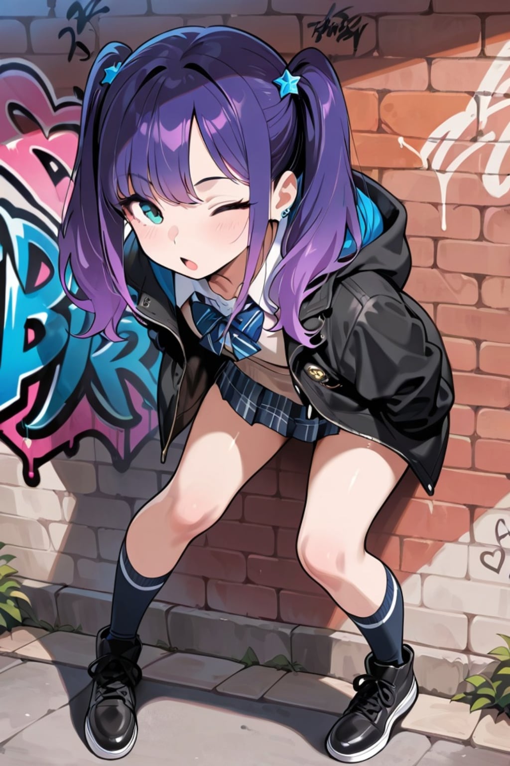 ツインテールの紫髪ちゃん