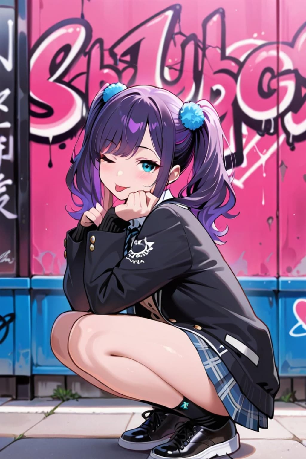 ツインテールの紫髪ちゃん