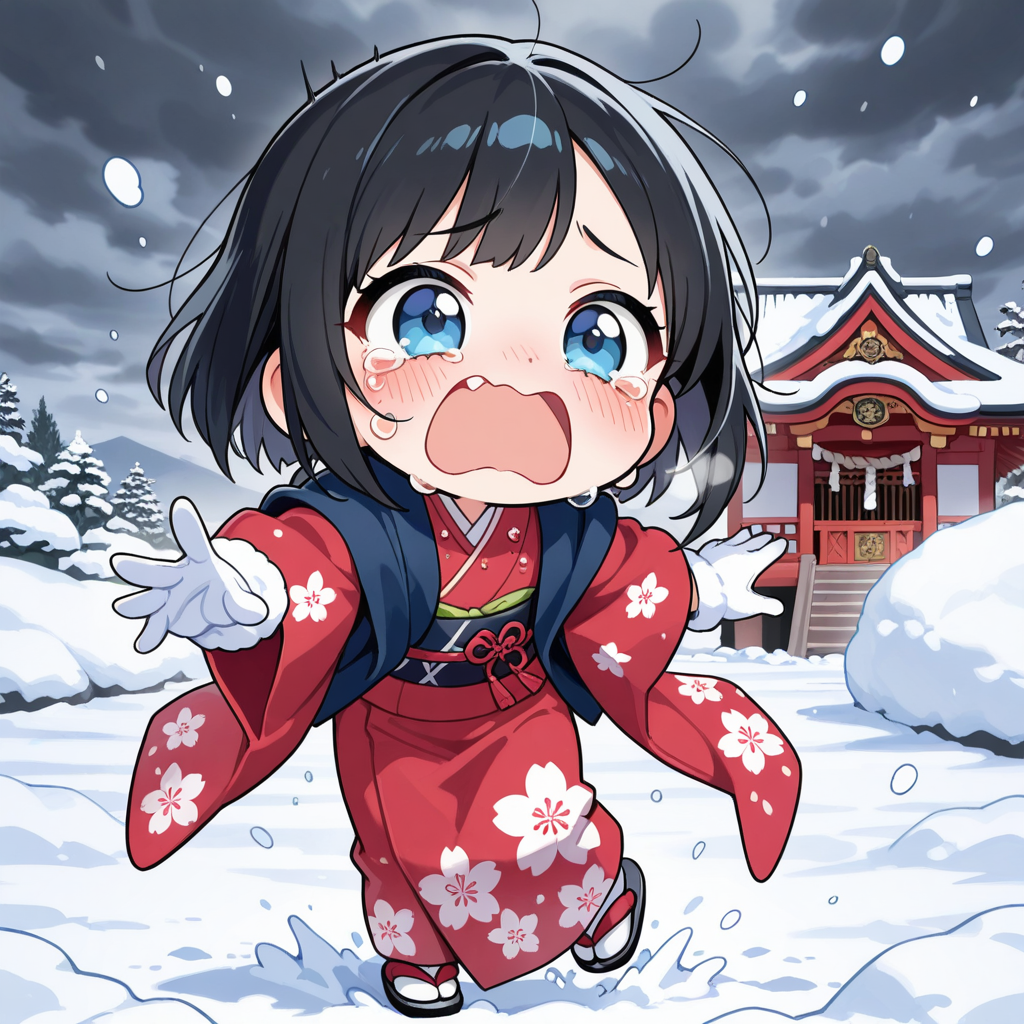 初詣で転んじゃったちーちゃん！！