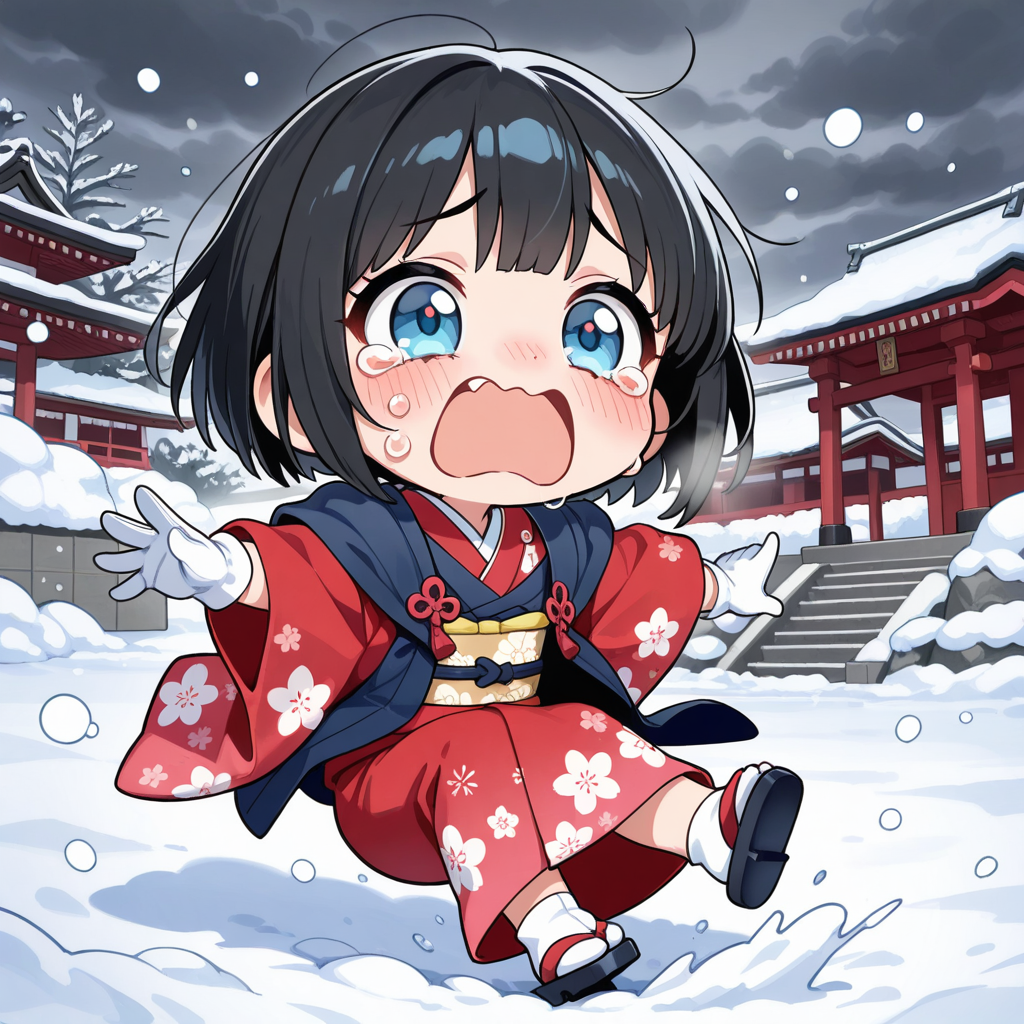 初詣で転んじゃったちーちゃん！！