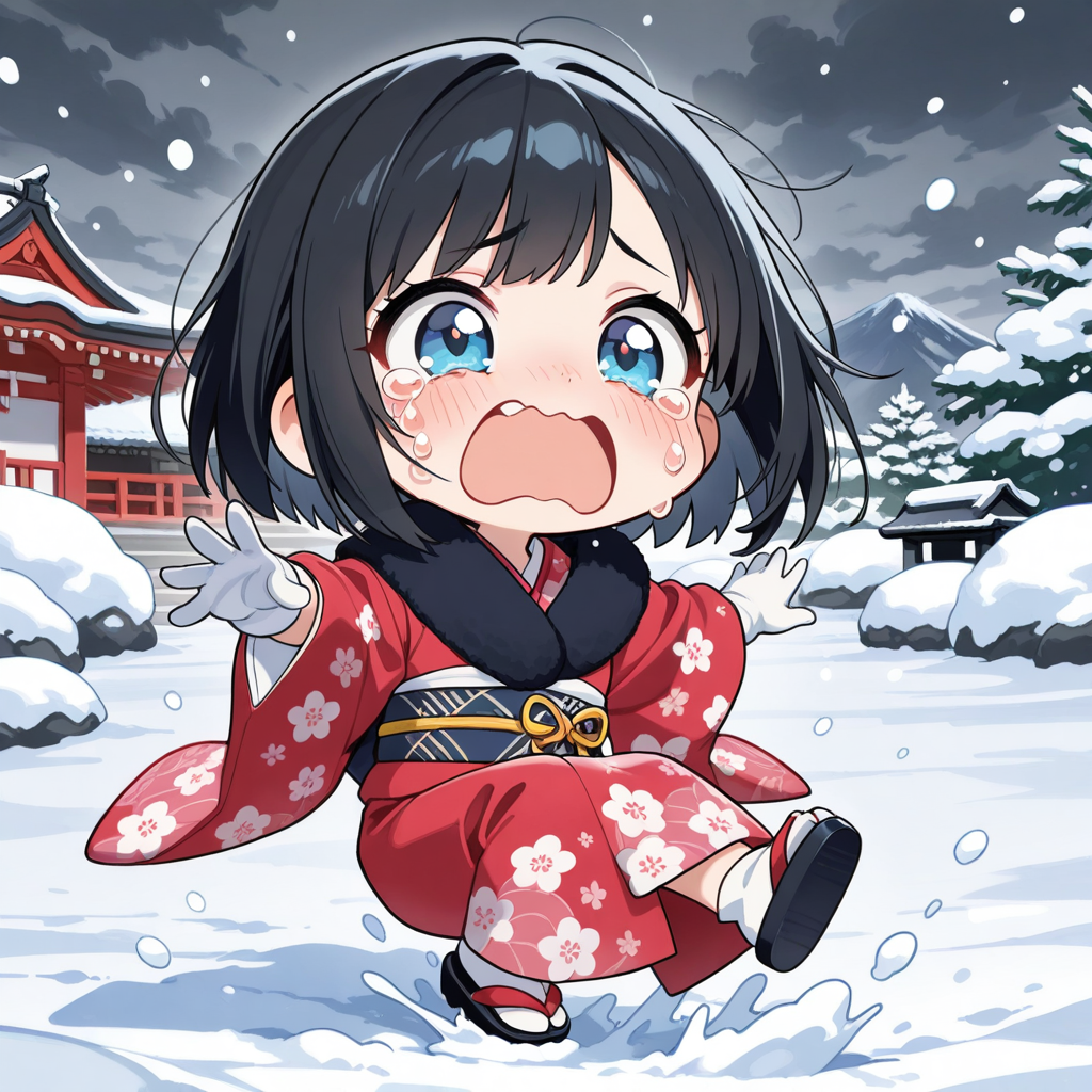 初詣で転んじゃったちーちゃん！！ | の人気AIイラスト・グラビア