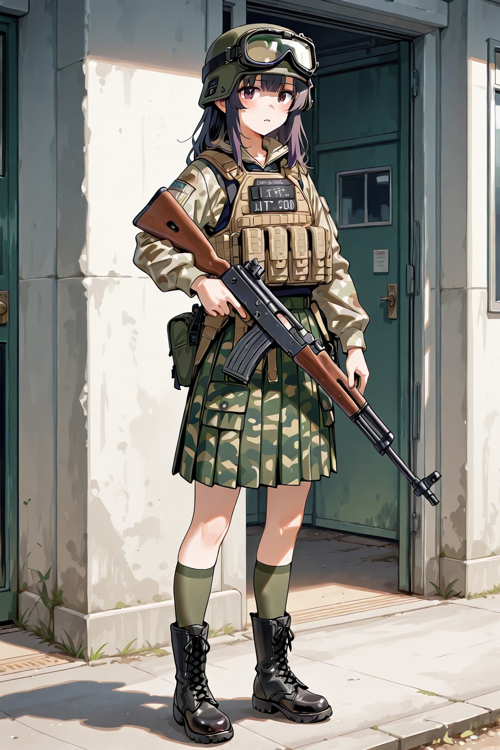迷彩スカートの武装したJK
