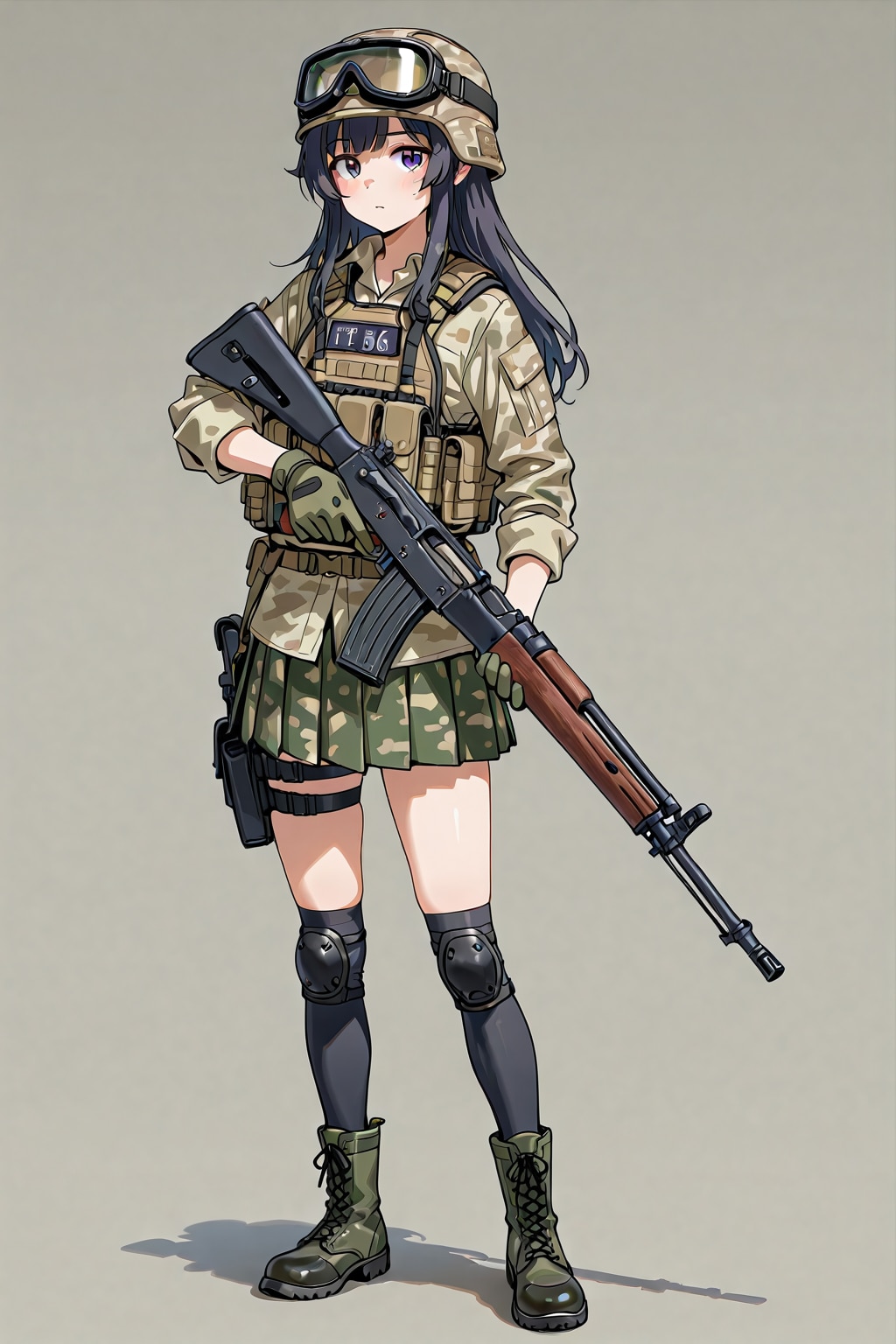 迷彩スカートの武装したJK