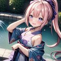 A girl playing with water 3枚目