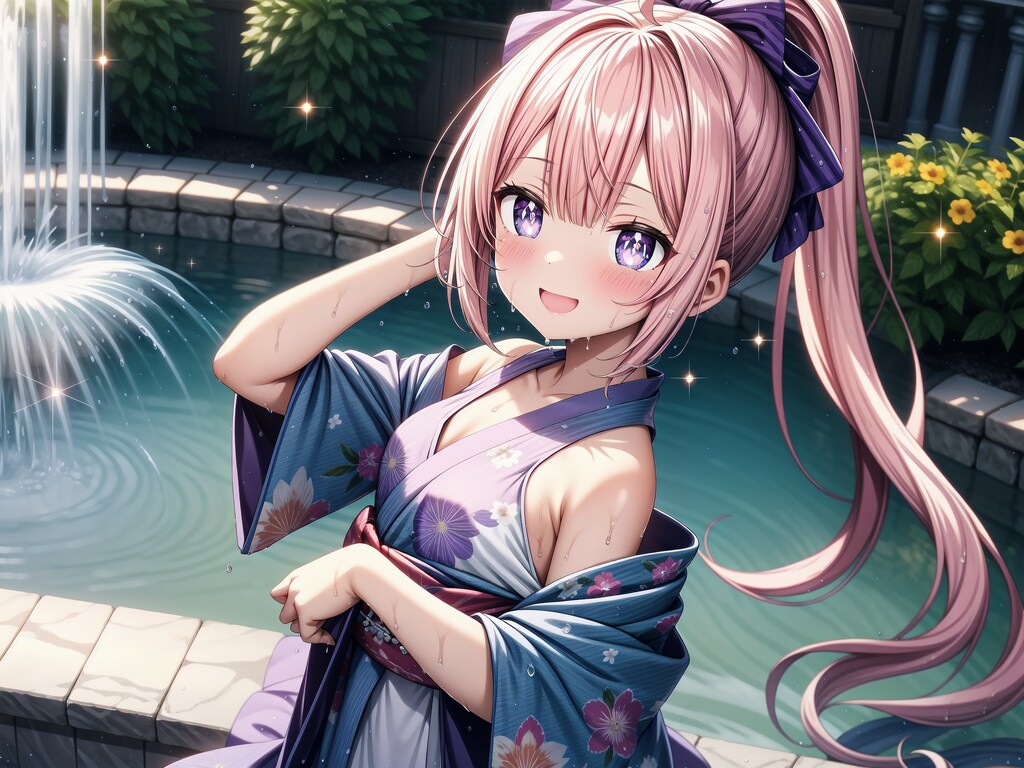 A girl playing with water