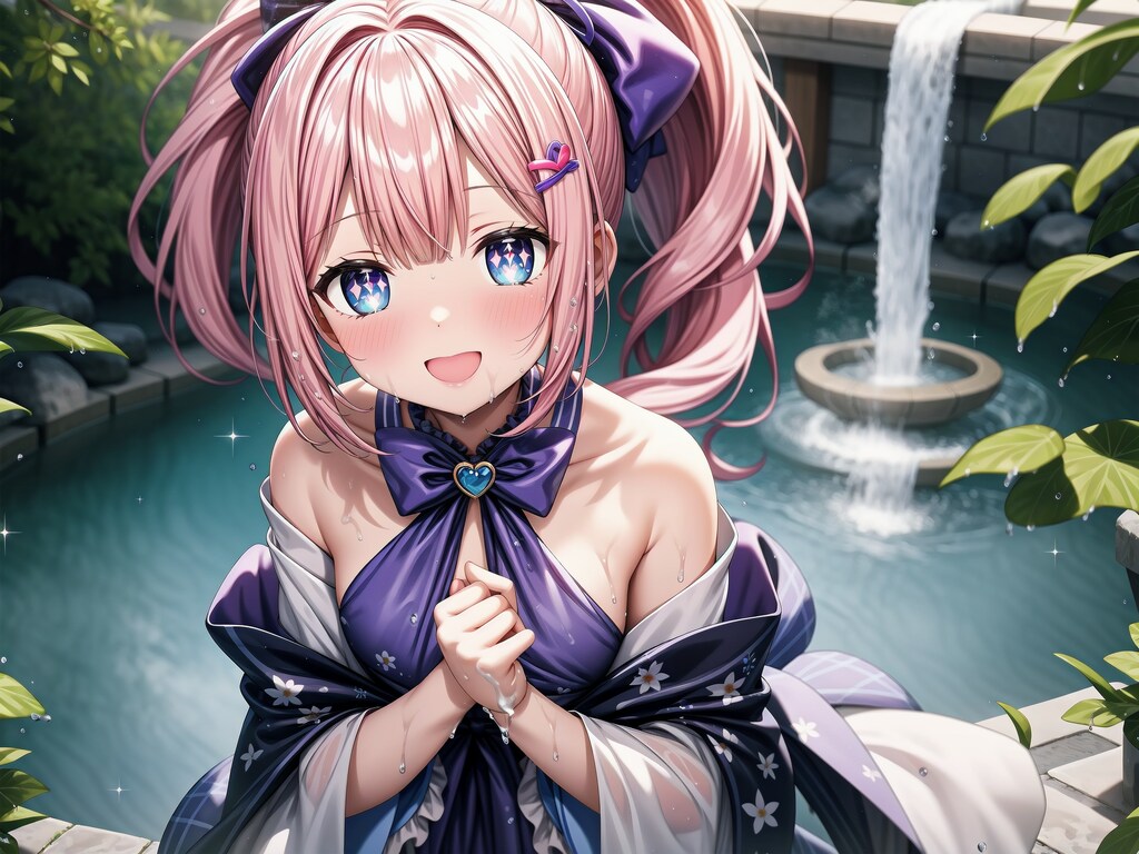 A girl playing with water