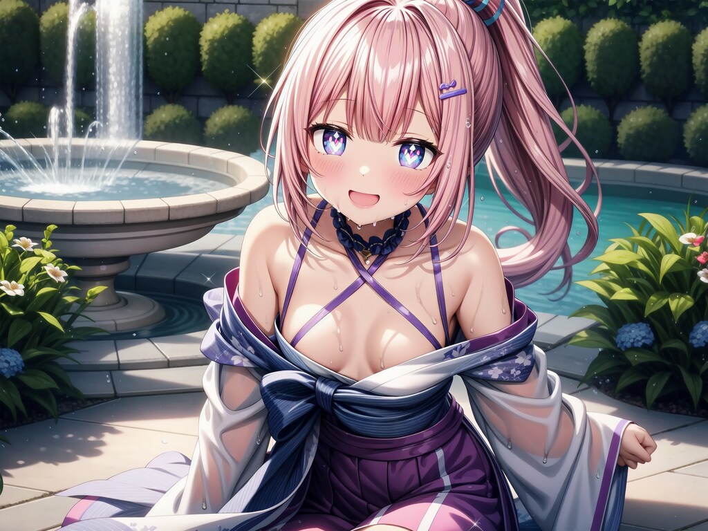 A girl playing with water