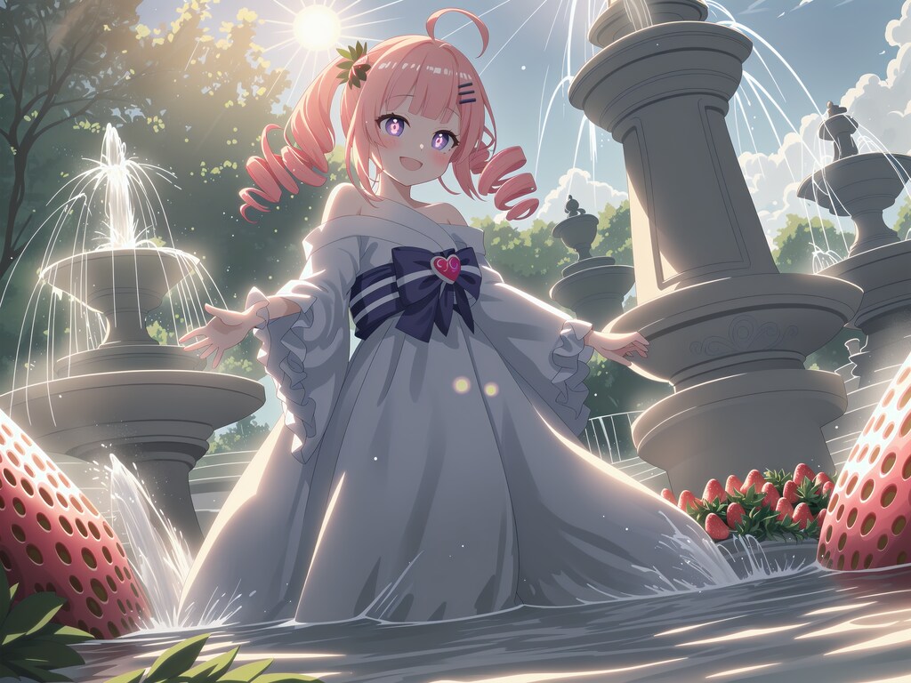 A girl playing with water