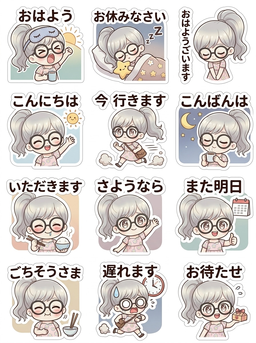 LINEスタンプ風生成プロンプト | の人気AIイラスト・グラビア