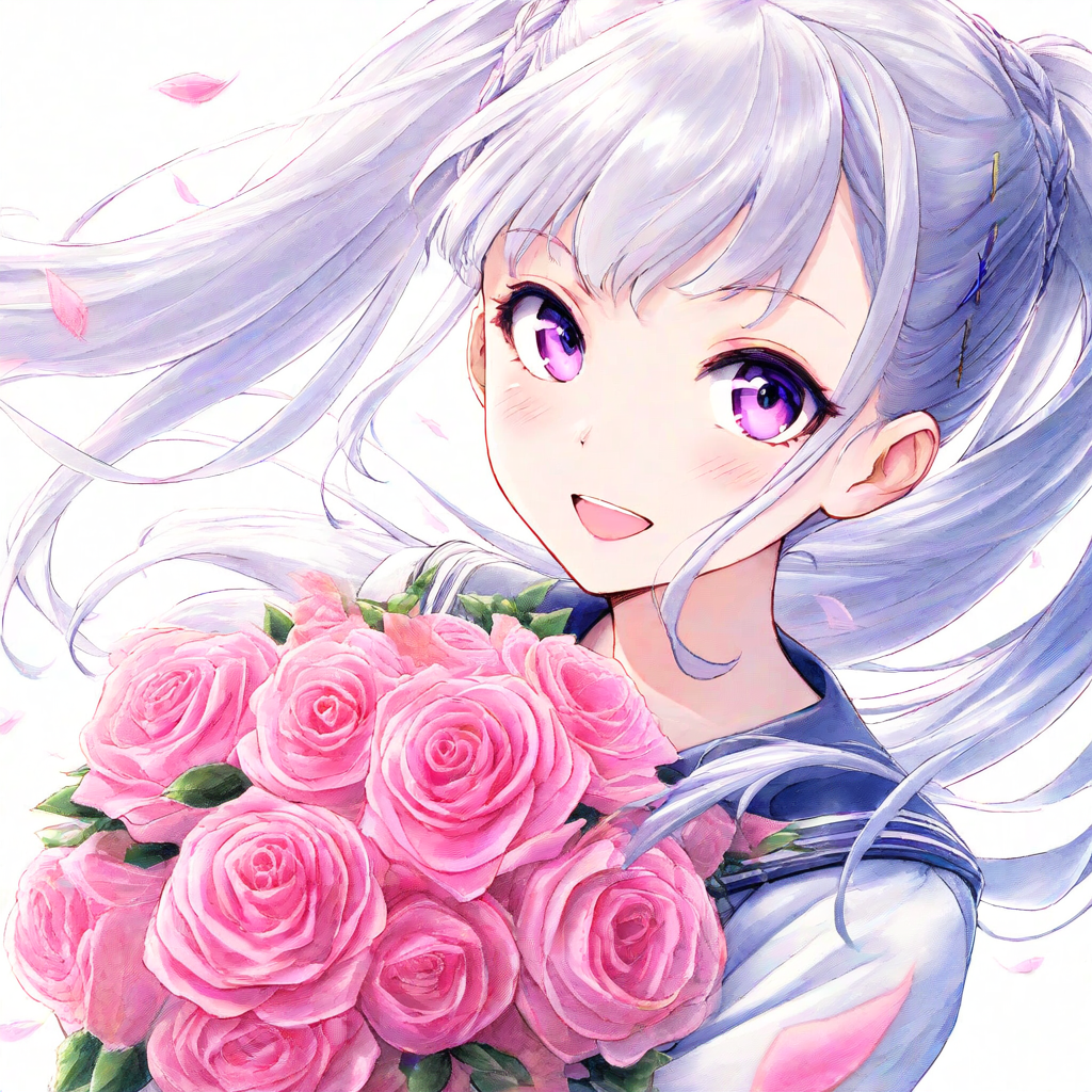 ピンクの薔薇の花束を・・・ | の人気AIイラスト・グラビア