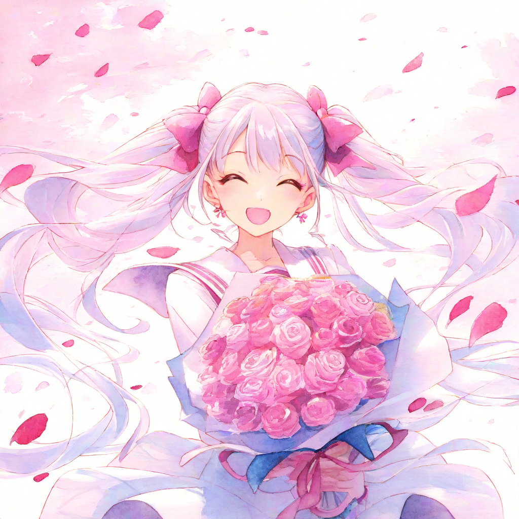 ピンクの薔薇の花束を・・・