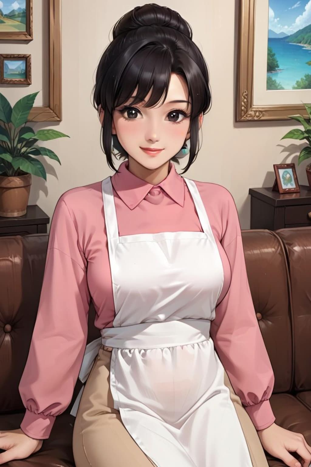 エプロン姿の友達のママ