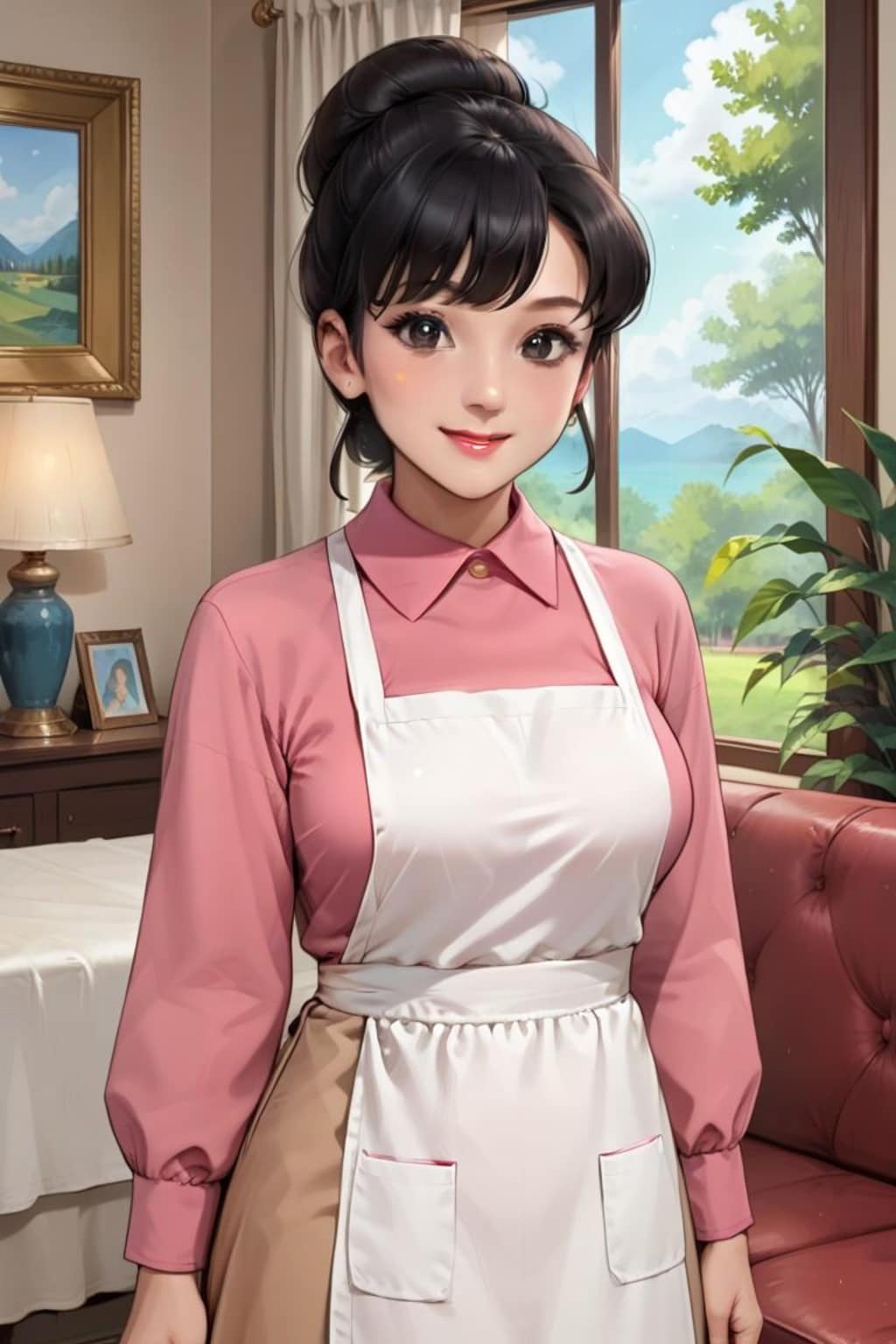 エプロン姿の友達のママ